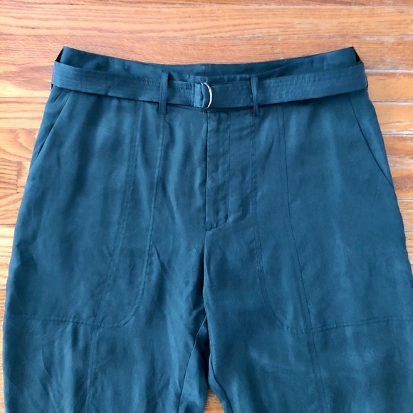 Army Green Silky Club Monaco Cuffed Cargo Pants - Picture 2 of 9